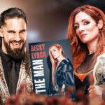 WWE stars Seth Rollins and Becky Lynch with her memoir, The Man: Not Your Average Average Girl, Game of Thrones star Kit Harrington and Saoirse Ronan.