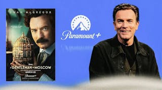 A Gentleman in Moscow poster, Ewan McGregor, Paramount+ logo