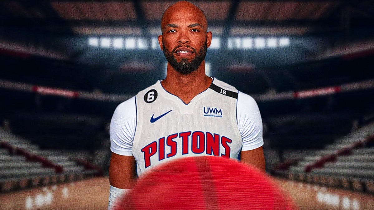 Taj Gibson in a Detroit Pistons uniform.