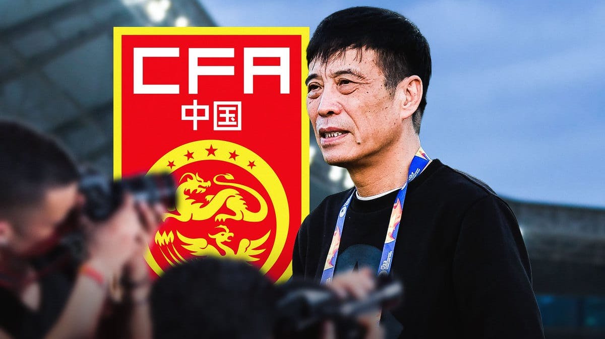 Chen Xuyuan in a courthouse, the China FA logo on the wall