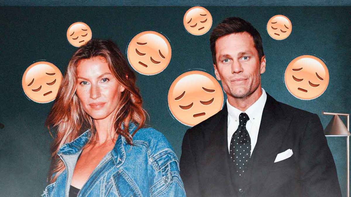 Gisele Bundchen Tom Brady and sad faced emojis