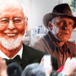 John Williams and Harrison Ford as Indiana Jones in doctor's office
