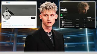Machine Gun Kelly, his X and Spotify profiles