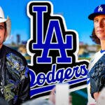 Brad Paisley, Tyler Glasnow and the Dodgers logo