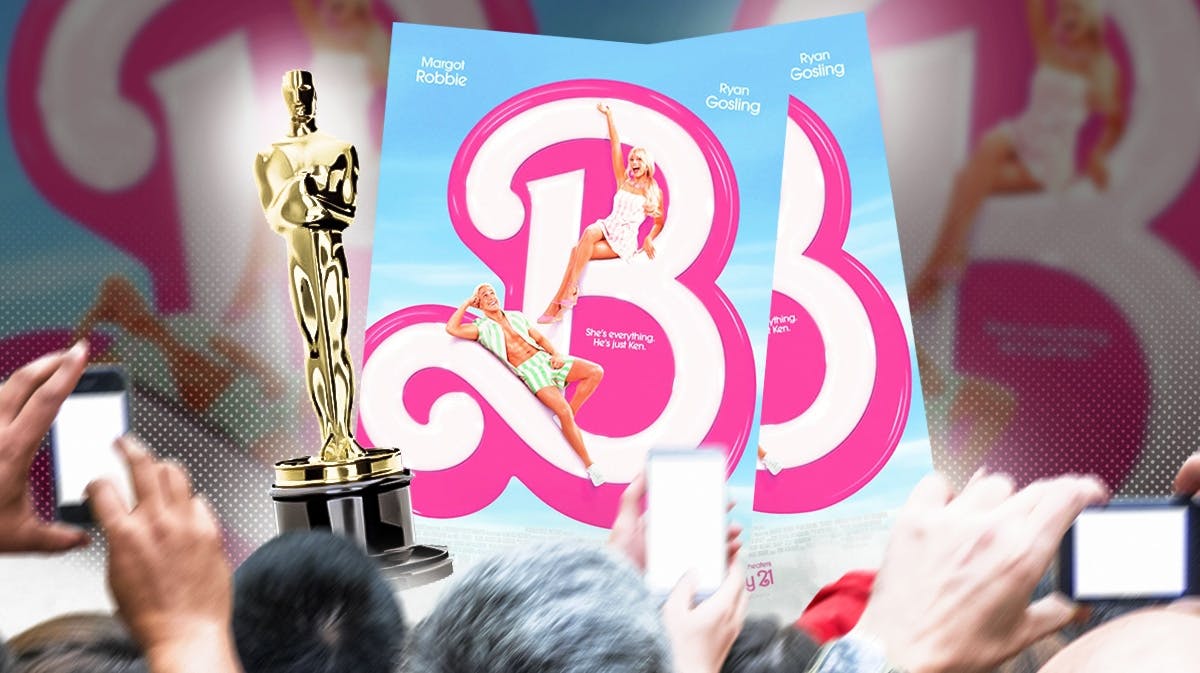 Barbie poster with Oscars trophy.