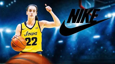 Caitlin Clark and the Nike logo