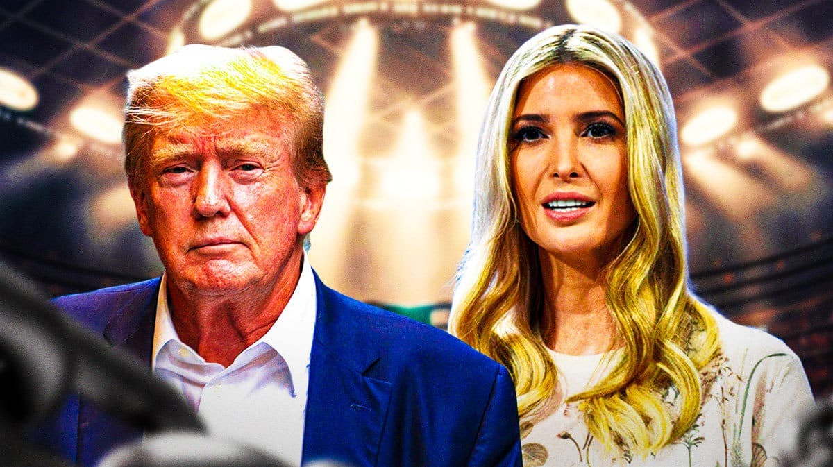 Donald and Ivanka Trump in front of the UFC cage