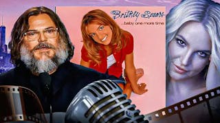 Jack Black, Britney Spears, and cover art from “... Baby One More Time”