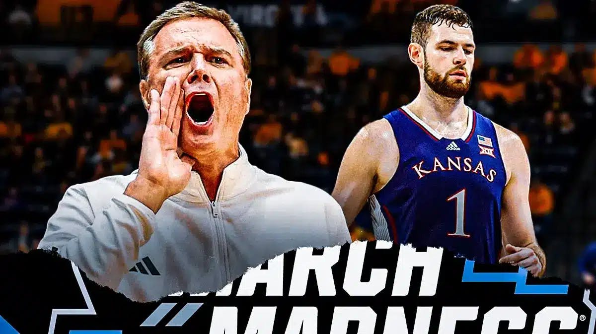 Kansas basketball Hunter Dickinson and Bill Self amid loss to Baylor and before March Madness
