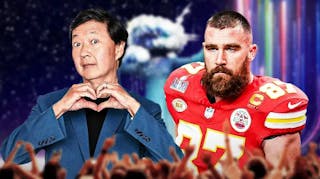 Ken Jeong, Travis Kelce, and imagery from The Masked Singer