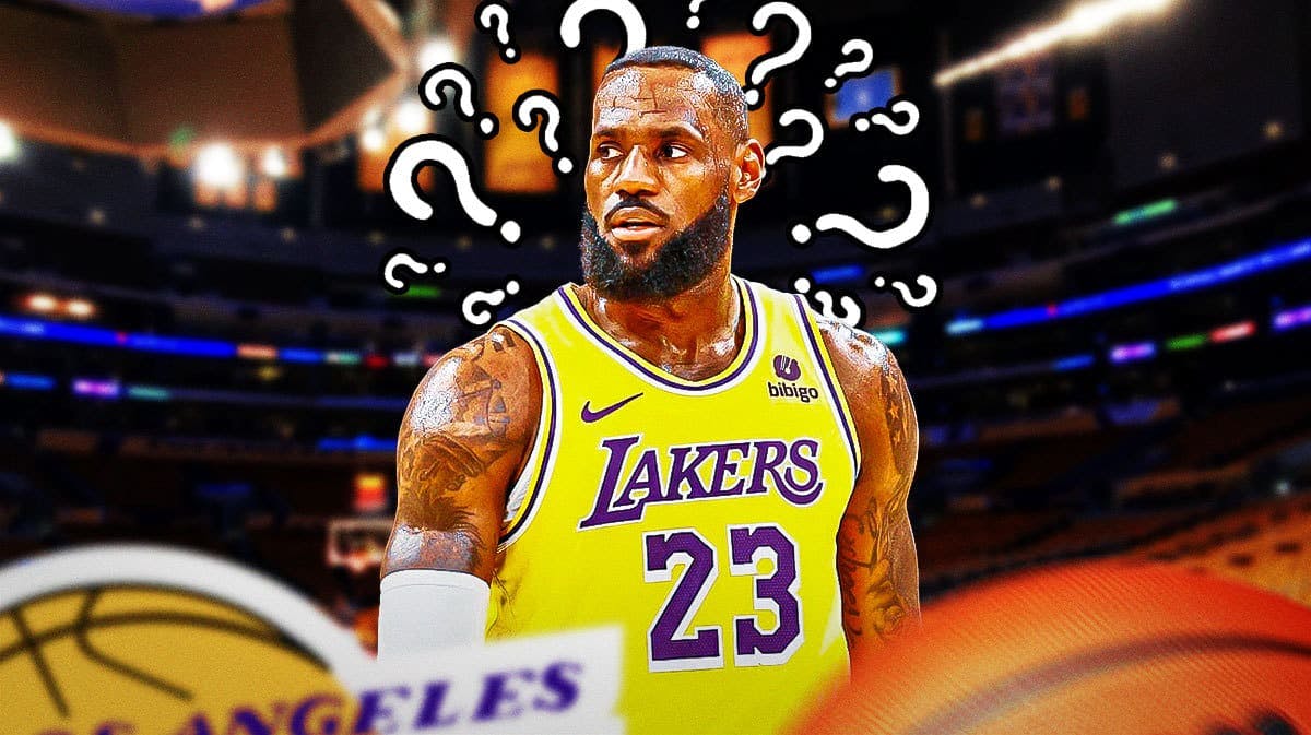 Lakers' LeBron James with question marks