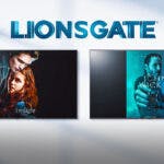 Twilight and John Wick posters inside TVs, Lionsgate logo