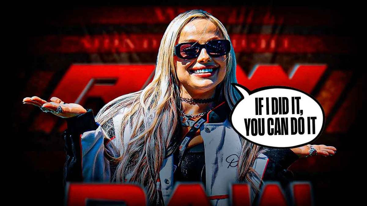 Liv Morgan with a text bubble reading “If I did it, you can do it” with the RAW logo as the background.