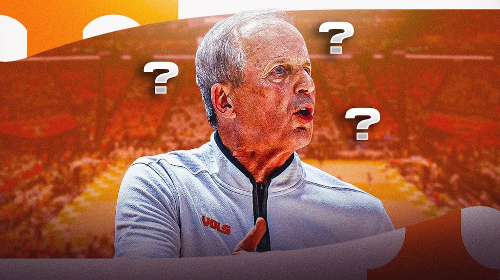 Tennessee HC Rick Barnes with question marks above his head