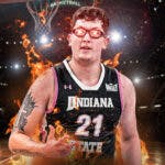 Robbie Avila (Indiana State) with woke eyes and on fire