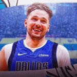 Luka Doncic with the Mavericks arena in the background, Chandler Parsons