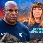 Former Michigan State football coach Mel Tucker and Brenda Tracy