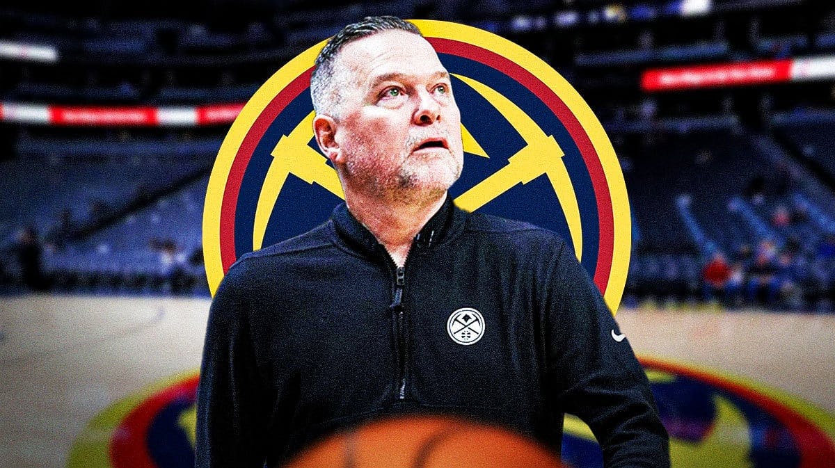 Thumbnail: Michael Malone looking very angry, with the Nuggets logo in the background.