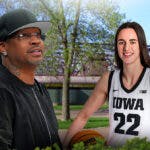 Former NBA player Allen Iverson and Iowa women’s basketball player Caitlin Clark
