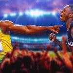 Olympic sprinter Usain Bolt and Texas Longhorns wide receiver Xavier Worthy