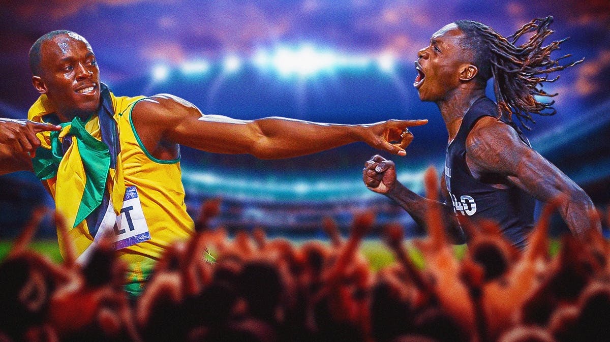 Olympic sprinter Usain Bolt and Texas Longhorns wide receiver Xavier Worthy