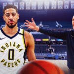 Pacers Tyrese Haliburton and Rick Carlisle after loss to Caris LeVert Cavaliers