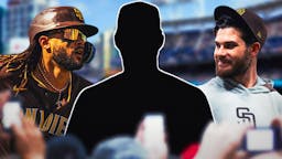 Padres' Fernando Tatis Jr. and Dylan Cease looking at a silhouette
