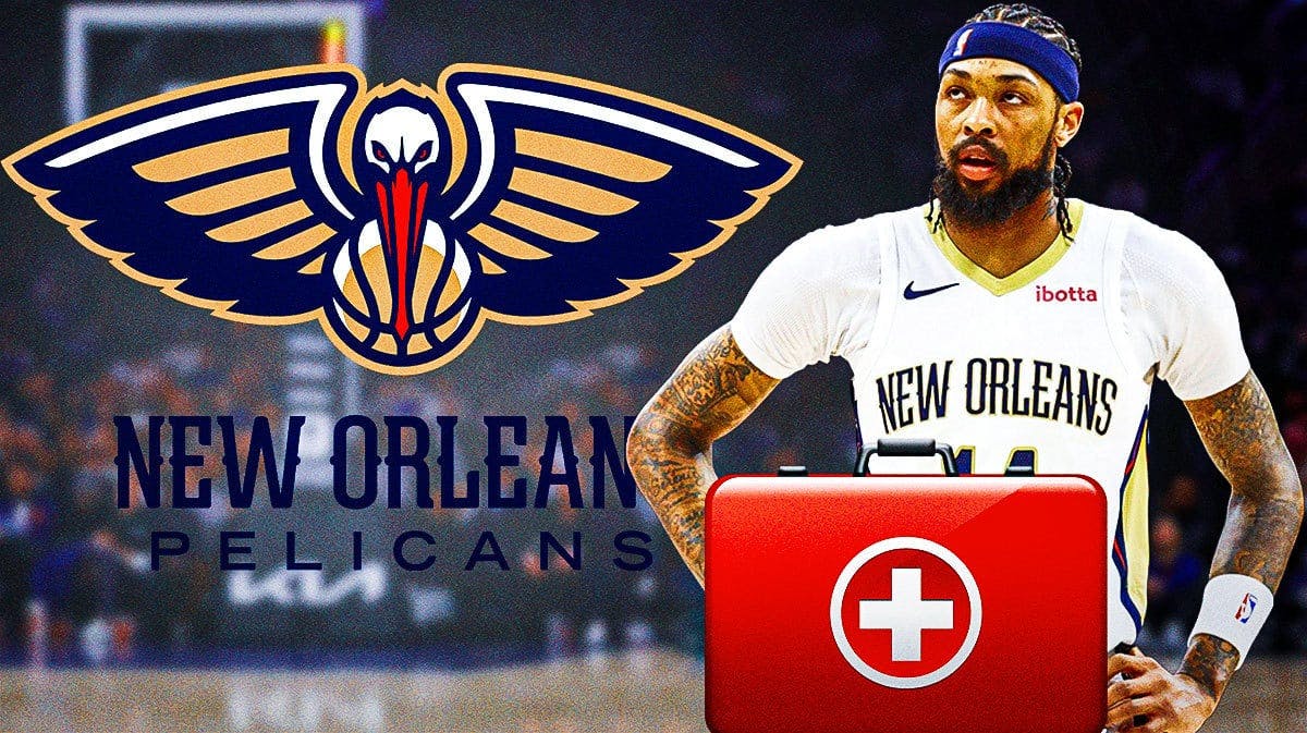 Pelicans' Brandon Ingram with red medical box