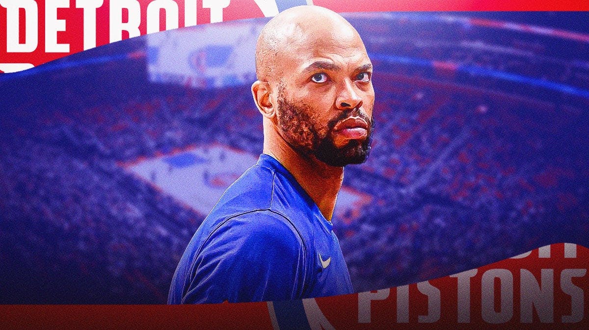 Taj Gibson with the Pistons arena in the background, contract