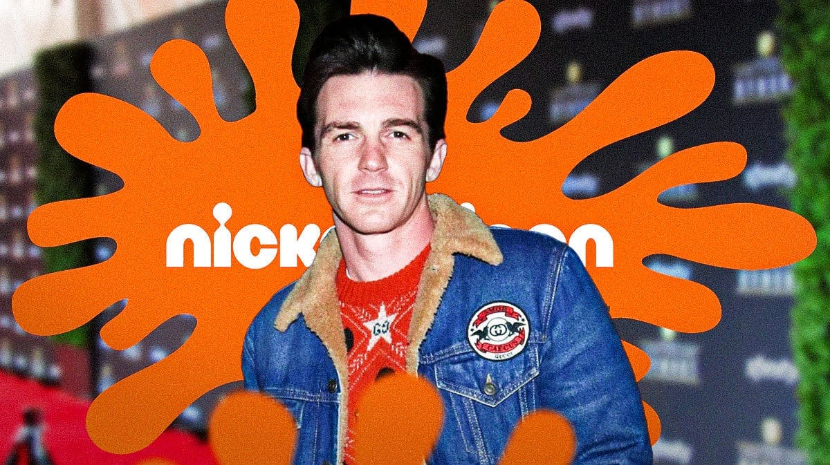 Drake Bell with Nickelodeon logo for Quiet on Set.
