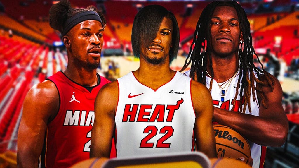Jimmy Butler sporting pig tails, an Emo look, and dreadlocks.