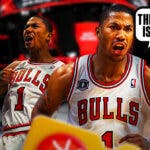 Derrick Rose playing for the Chicago Bulls, saying the bank is open.