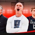 UConn HC Dan Hurey with San Diego State Aztecs coach Brian Dutcher amid NCAA Tournament clash