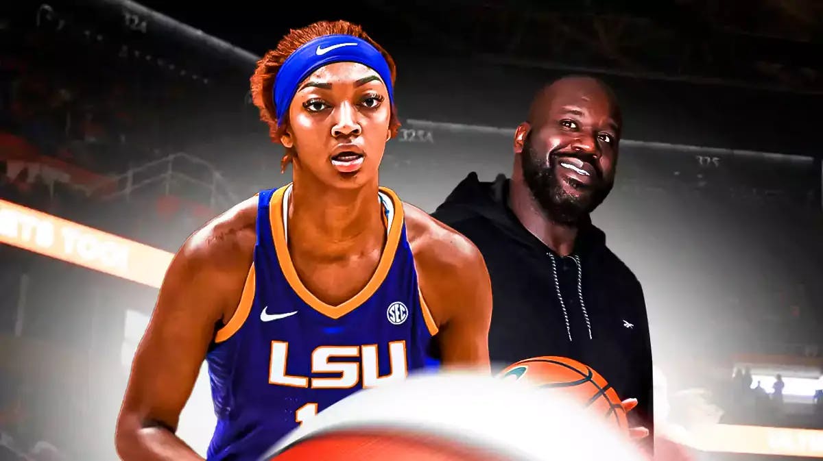 LSU women's basketball star Angel Reese and Shaquille O'Neal