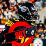 Steelers' Patrick Petersen with “OUT” stamped over him