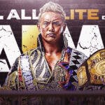 Kazuchika Okada holding the Continental Championship belt with the AEW Dynamite logo as the background.