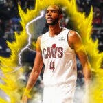Evan Mobley (Cavs) looking hyped with super saiyan glow