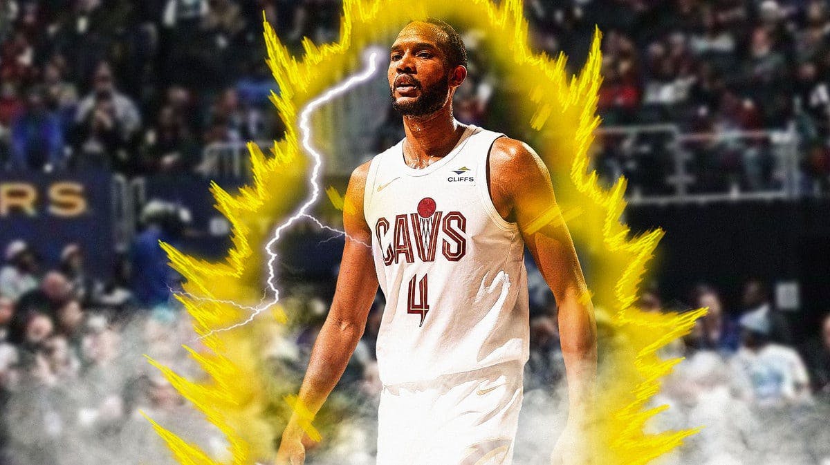 Evan Mobley (Cavs) looking hyped with super saiyan glow