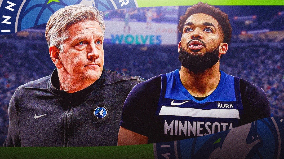 Timberwolves Chris Finch mentee and Anthony Edwards teammate Karl-Anthony Towns before Pacers game