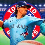 Blue Jays Kevin Gausman throwing with his arm on fire at Rogers Centre