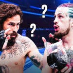 Marlon Vera looking at Sean O’Malley , UFC questionmarks in the air
