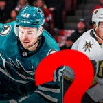 Golden Knights' Tomas Hertl, Mark Stone with question marks around them.