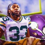 Aaron Jones has traded his Packers uniform for a Vikings helmet