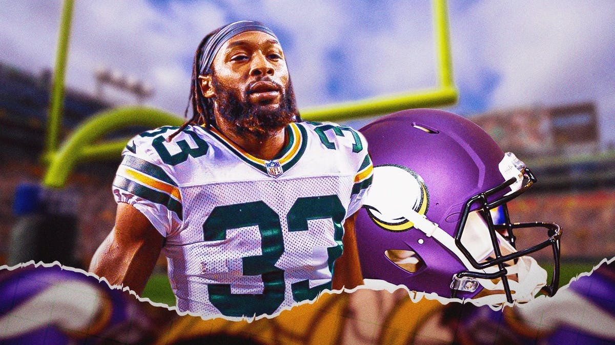 Aaron Jones has traded his Packers uniform for a Vikings helmet