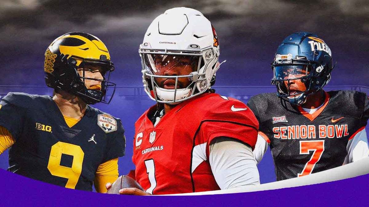 Cardinals Kyler Murray with Vikings NFL Draft prospects JJ McCarthy and Quinyon Mitchell