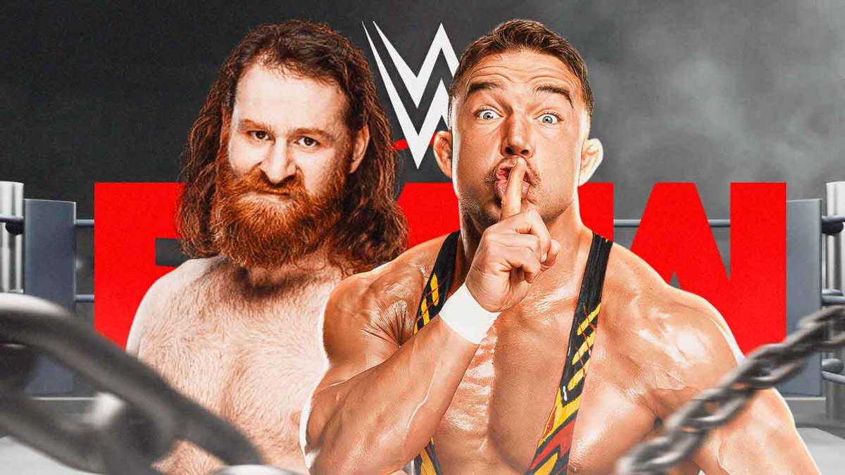 Chad Gable next to Sami Zayn with the RAW logo as the background.