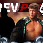 Will Ospreay with a text bubble reading “It was horrible” next to the blacked0out silhouette of Big Van Vader with the RevPro wrestling logo as the background.