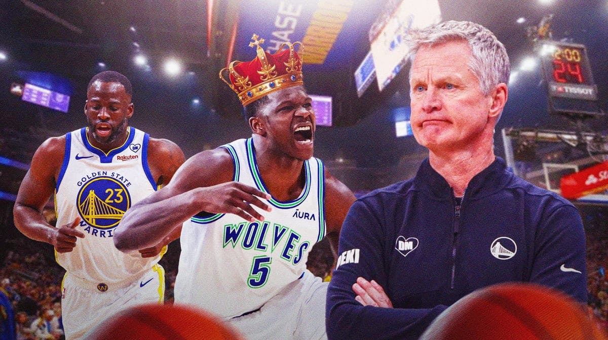 Timberwolves Anthony Edwards after defeating Warriors Steve Kerr and Draymond Green