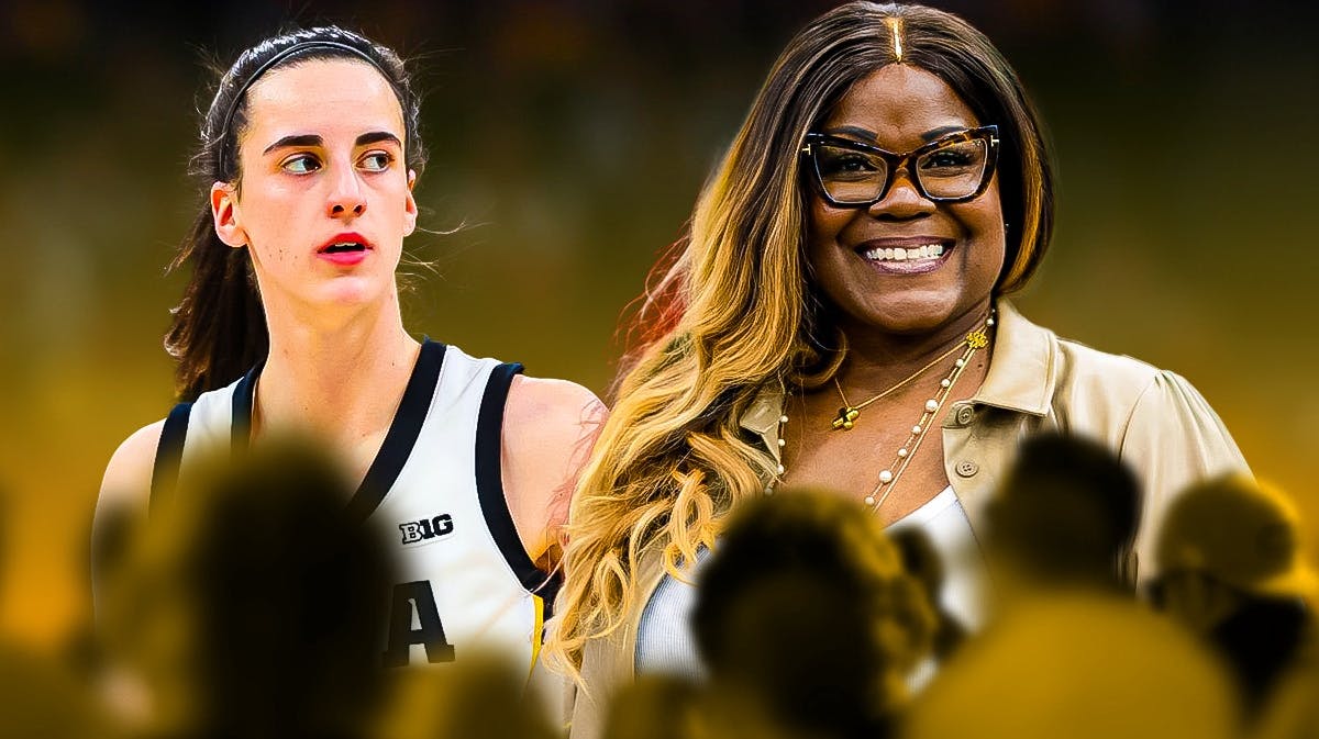 Iowa women’s basketball player Caitlin Clark, and former WNBA player Sheryl Swoopes