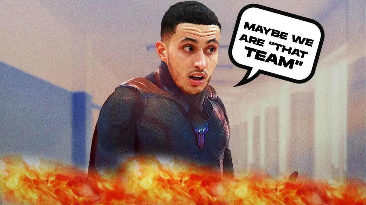 Wizards' Kyle Kuzma as Vision in the maybe i am a monster meme, with caption: MAYBE WE ARE “THAT TEAM”
